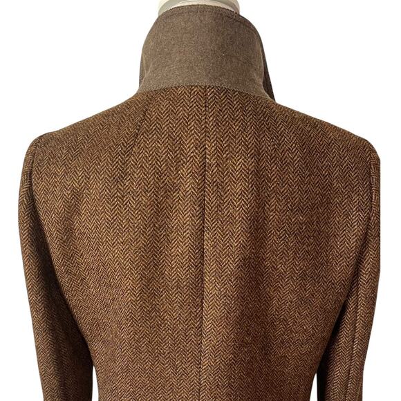 J.Crew Bristol Double Breasted Blazer Jacket Herringbone Wool Brown Size 6 - Picture 9 of 10